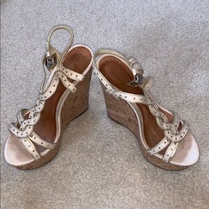 Schutz leather and cork platform sandals